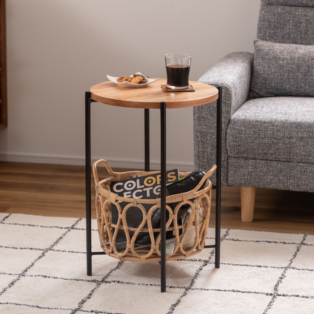 ラタンバスケット サイドテーブル