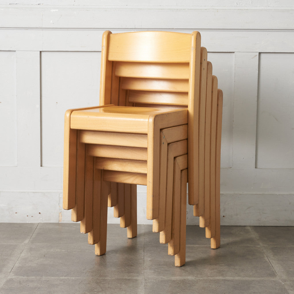 英国ヴィンテージ スタッキングスクールチェア