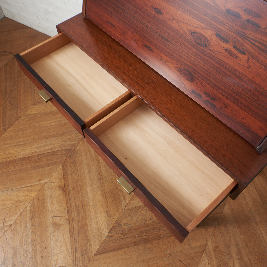 ローズウッド材 ライティングビューローデスク