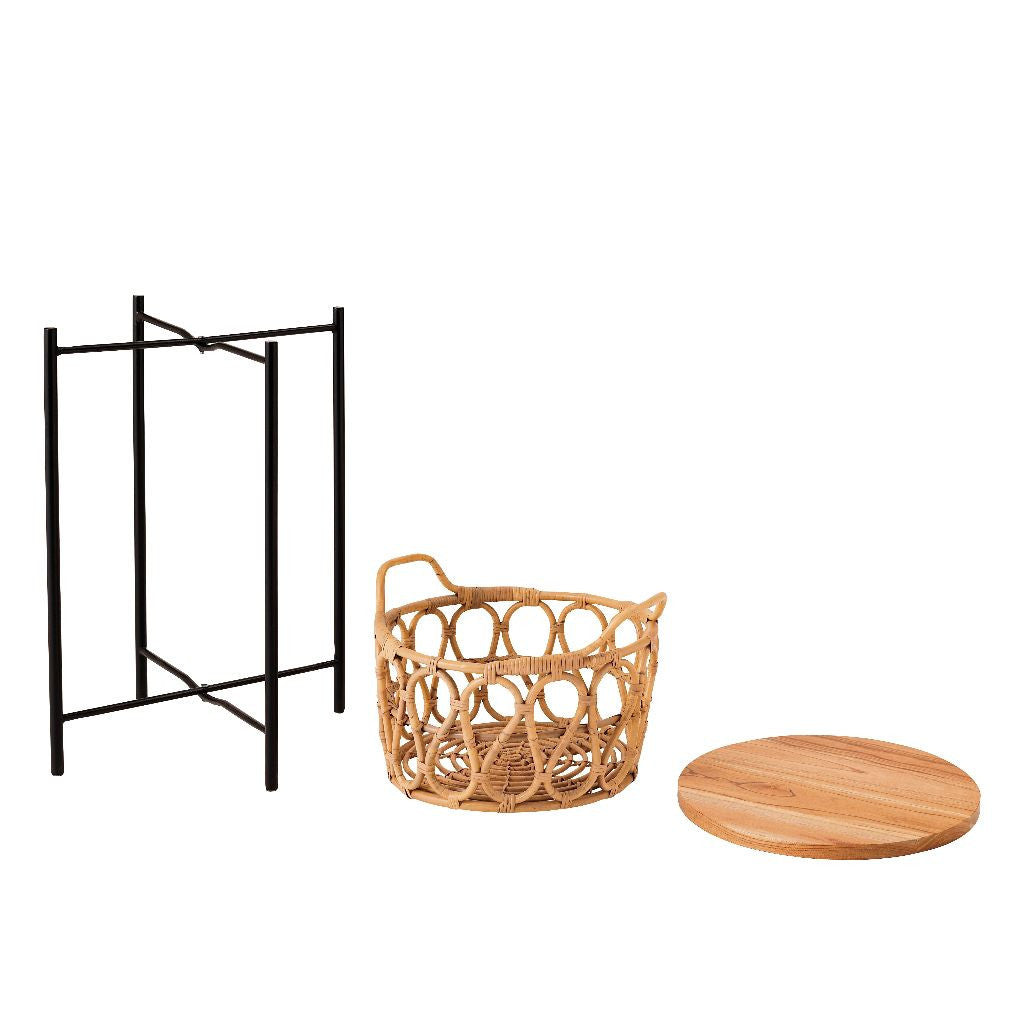 ラタンバスケット サイドテーブル