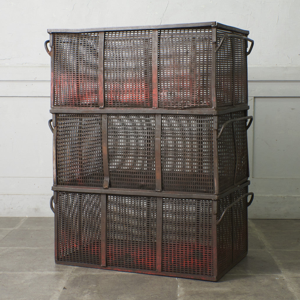 ヴィンテージ メタル メッシュバスケット