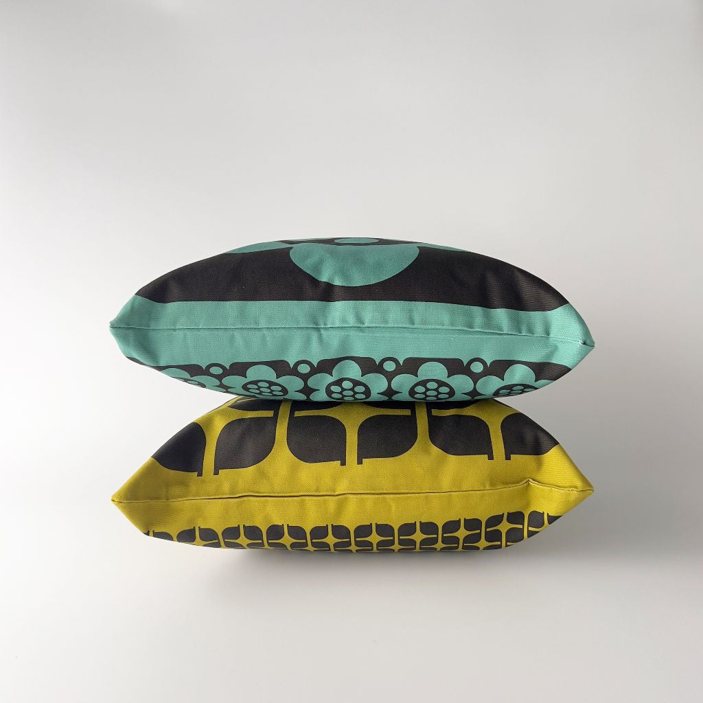 Hornsea クッション Repeat Flower ティール ブルー