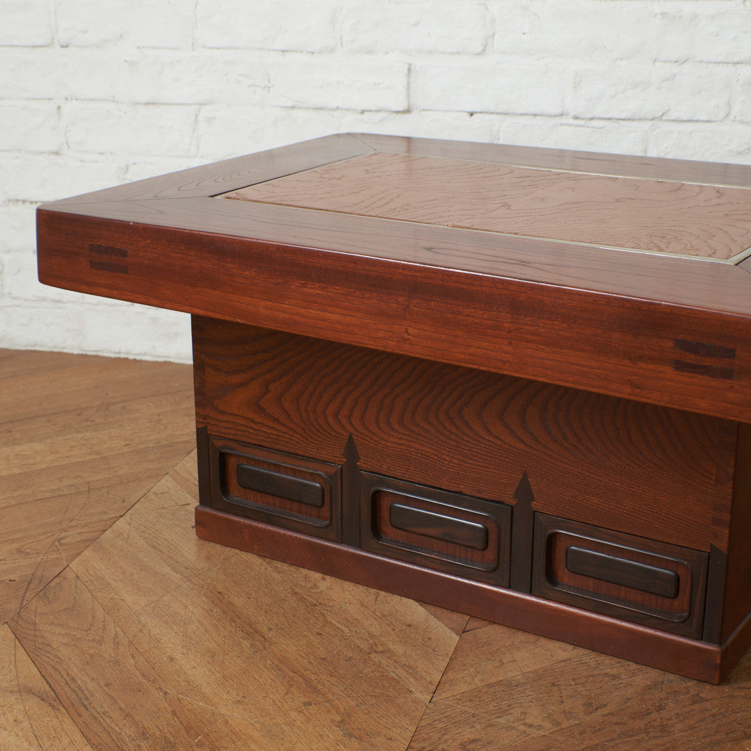 欅材 関西火鉢テーブル