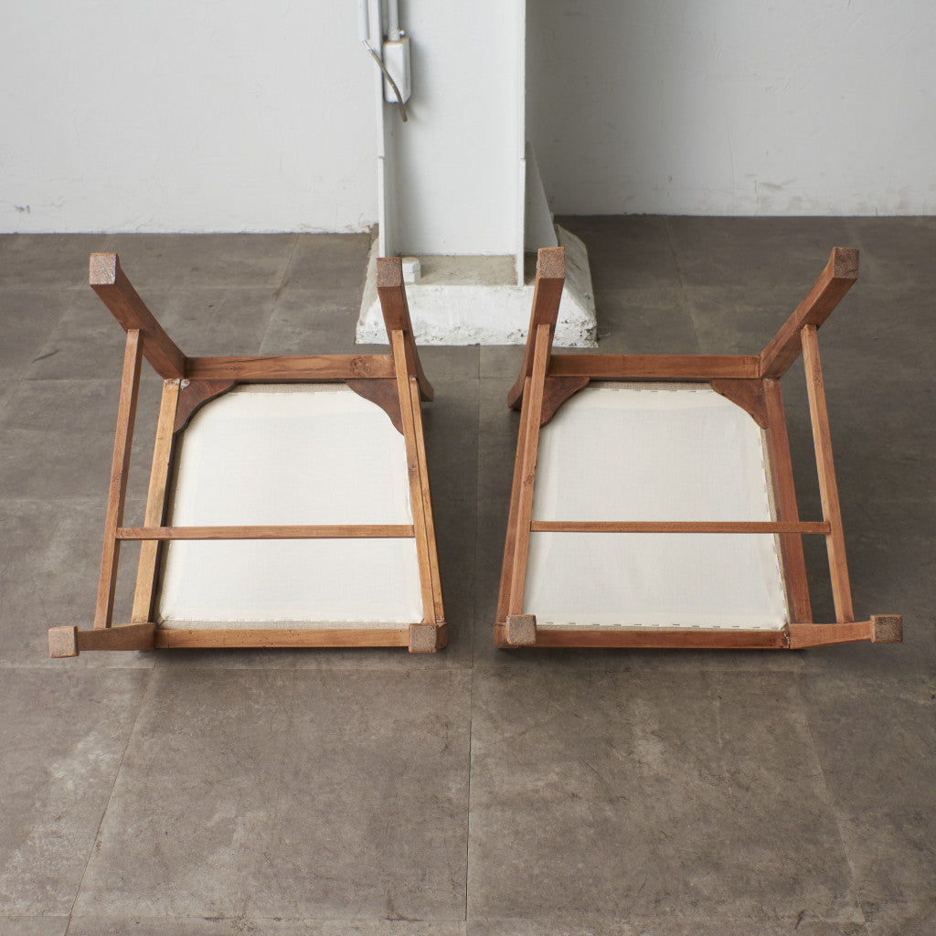 ストリップド加工 ダイニングチェア 2脚セット / 張替済