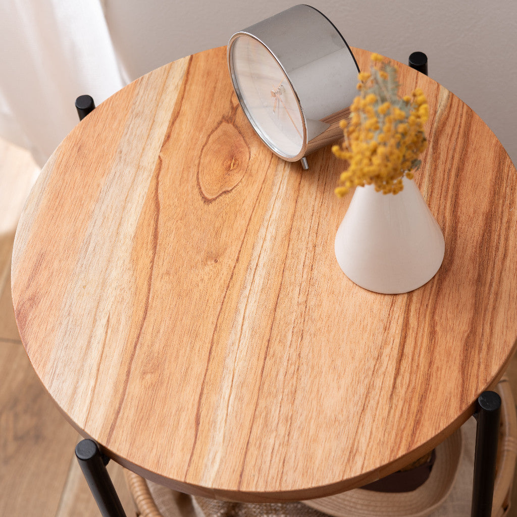 ラタンバスケット サイドテーブル