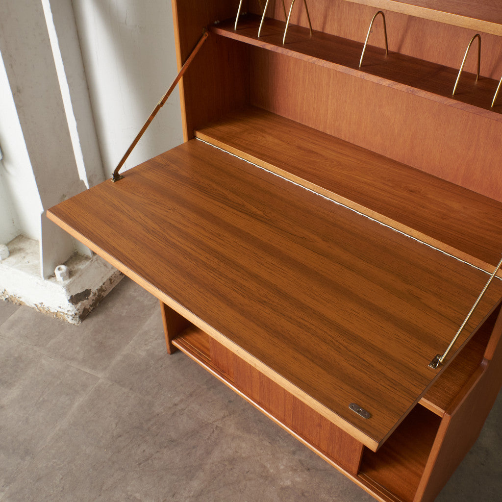 ヴィンテージ ビューロー付きブックケース