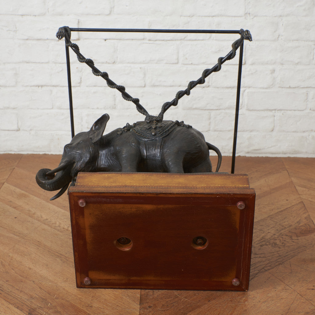 ガラストップ ブロンズ エレファントテーブル