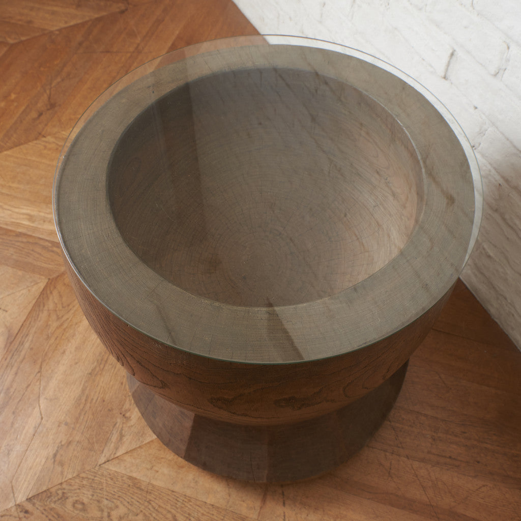 年代物 うす ガラス天板テーブル