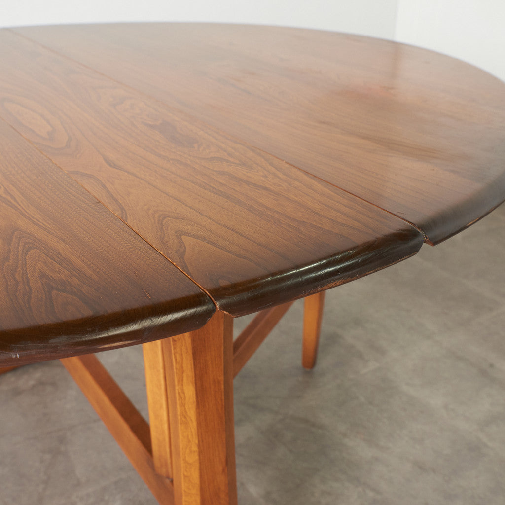 オーバル型 ドロップリーフ ゲートレッグテーブル (610)