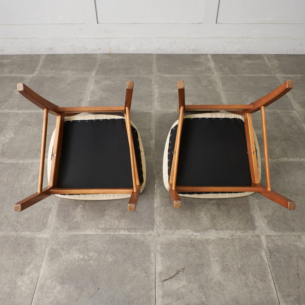 ヴィンテージ ダイニングチェア 2脚セット/ 張替済