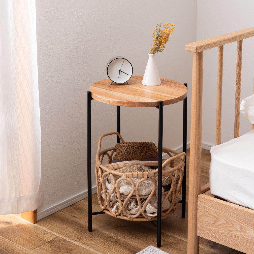 ラタンバスケット サイドテーブル