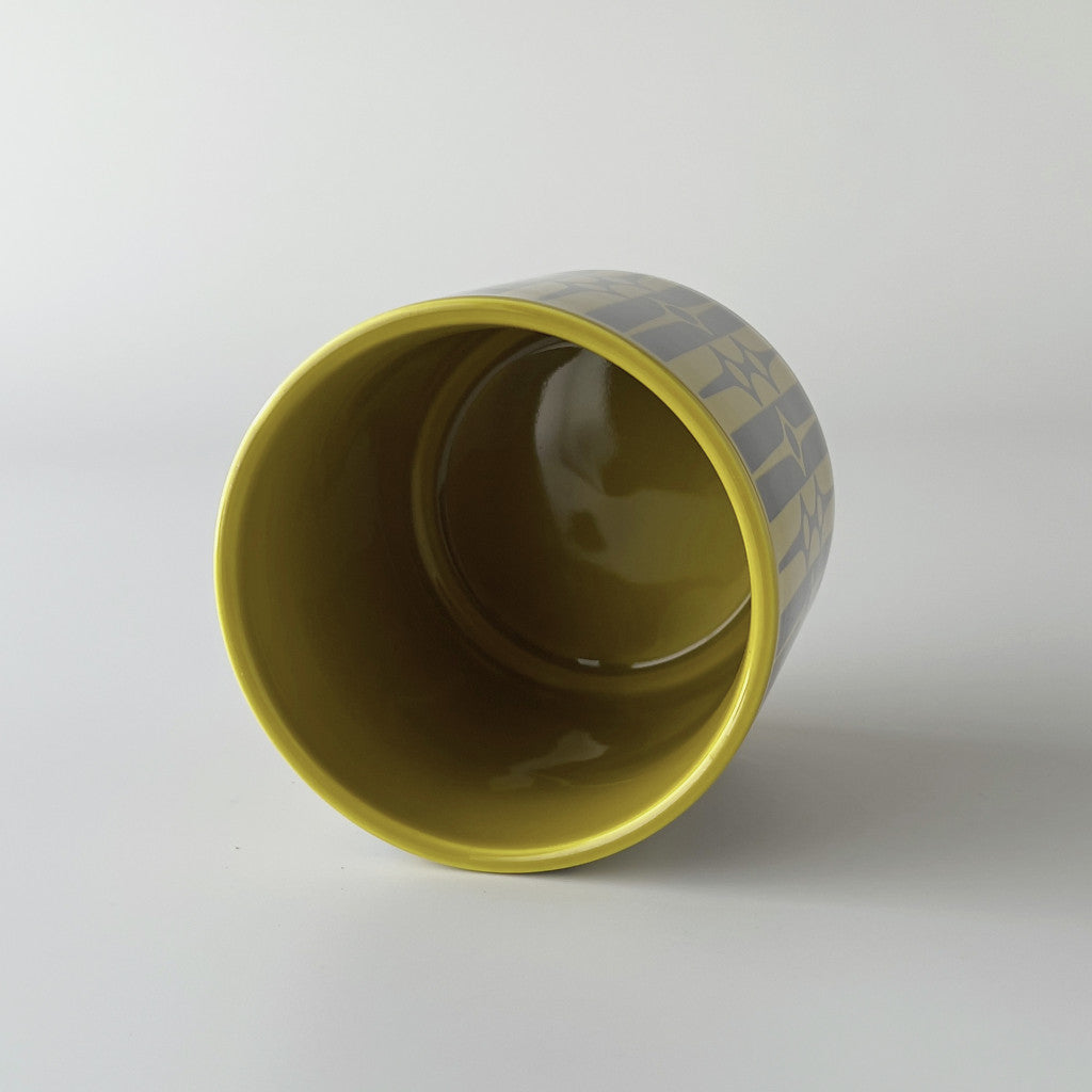 Hornsea プランターカバー M Geo Chartreuse