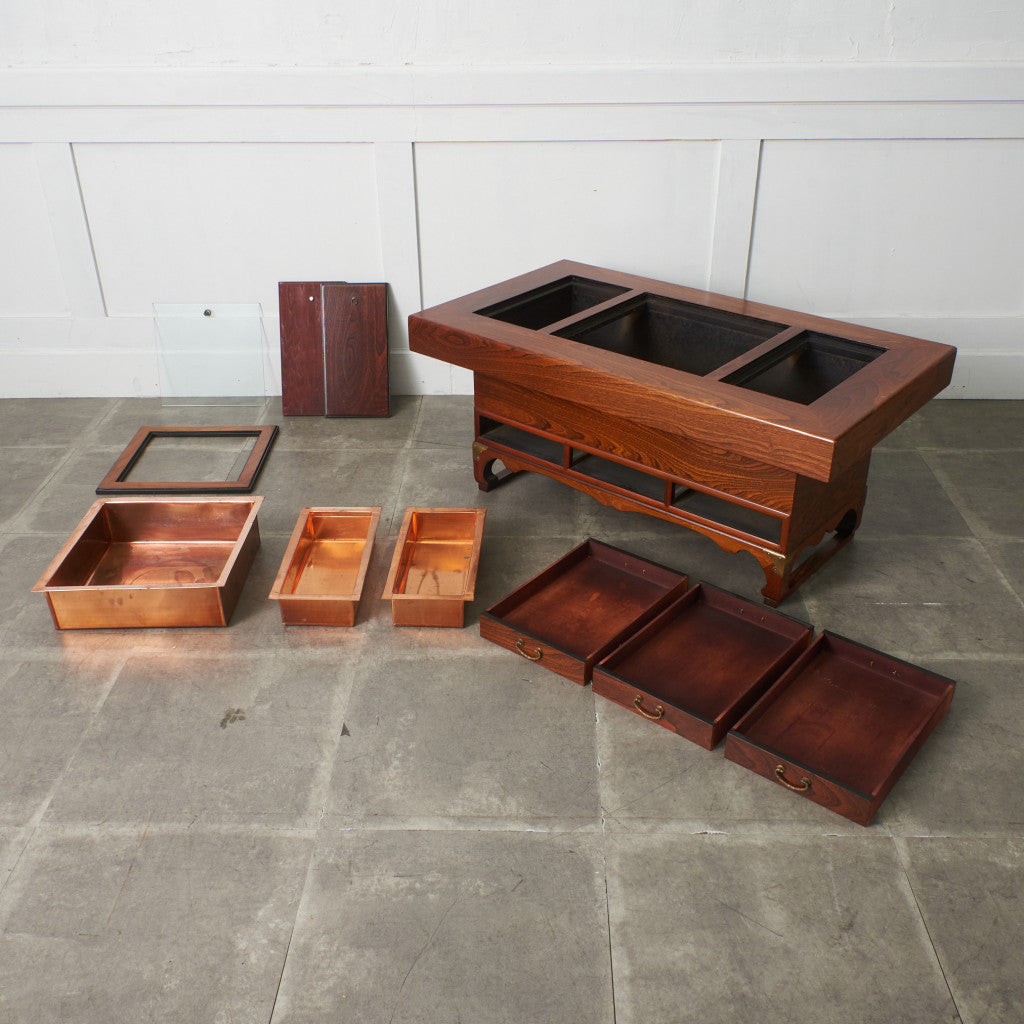 欅無垢材 関西火鉢テーブル