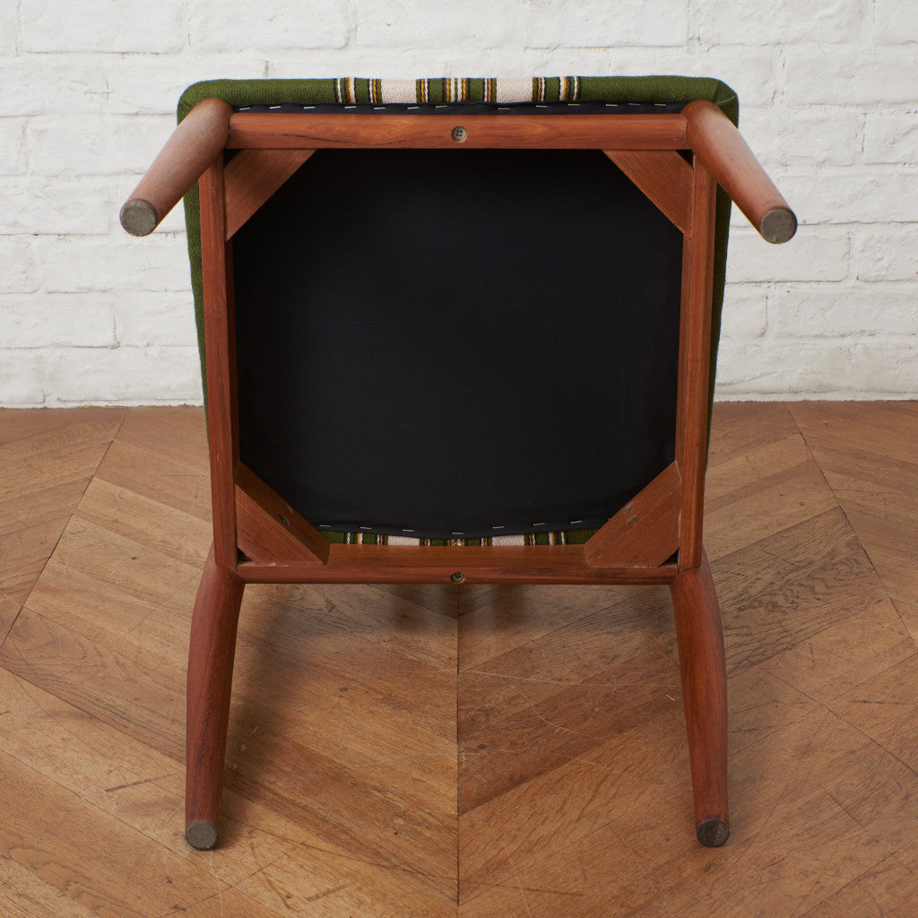 北欧スタイル チーク無垢材 ダイニングチェア / 張替済