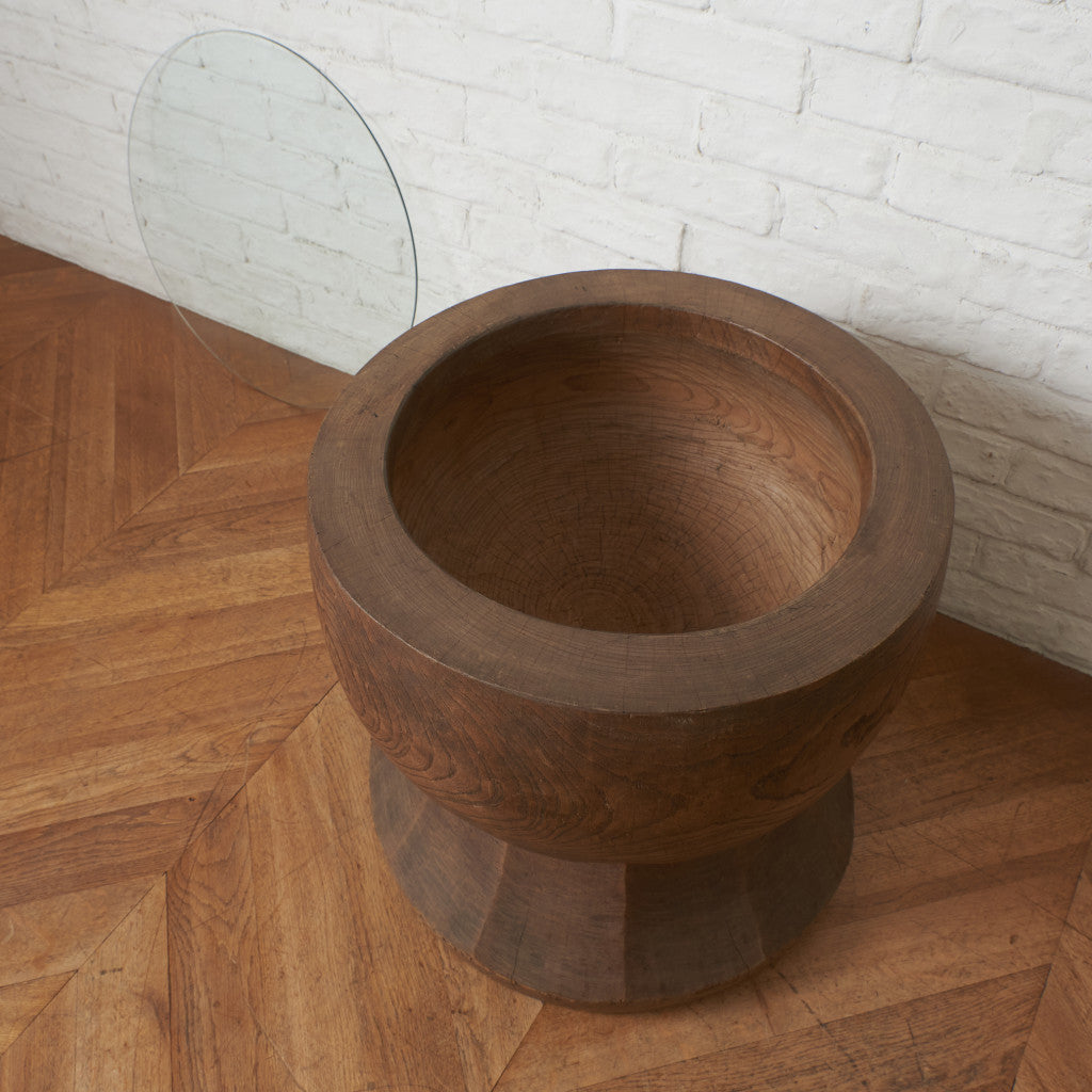 年代物 うす ガラス天板テーブル