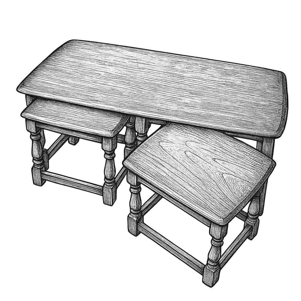 Ercol Old Colonial Nest of TrinityTable(732/3)