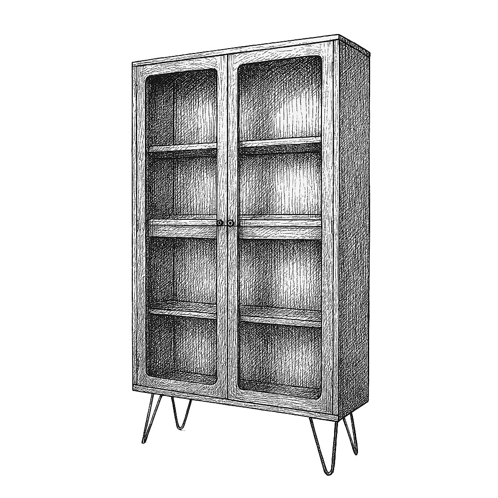 G-PLAN Fresco glass cabinet custom L