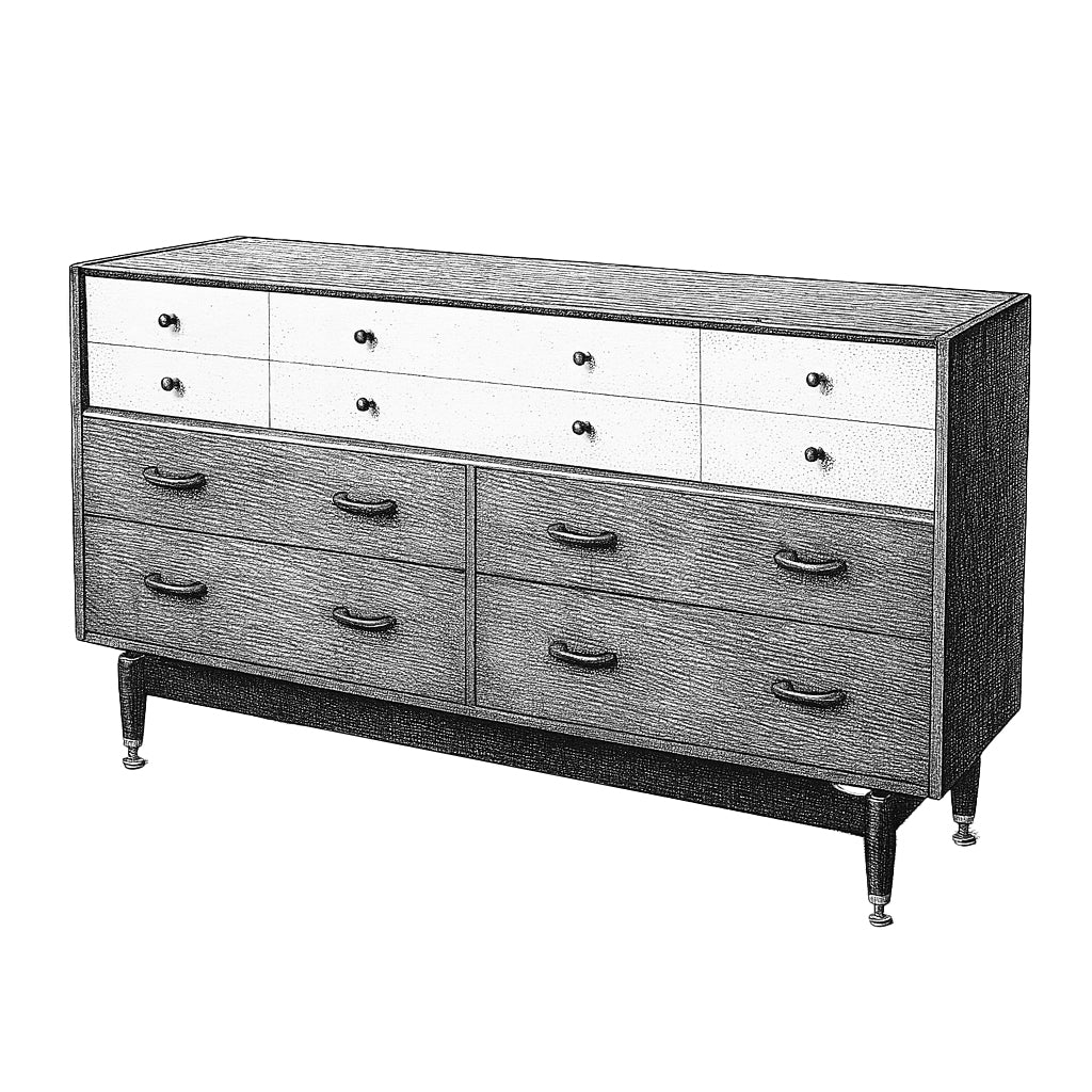 G-Plan Chinese white 10 drawer chest (B897)