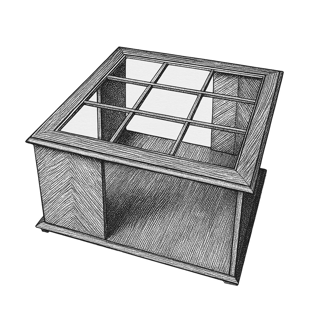 G-plan Chevron Glasstop Square Table