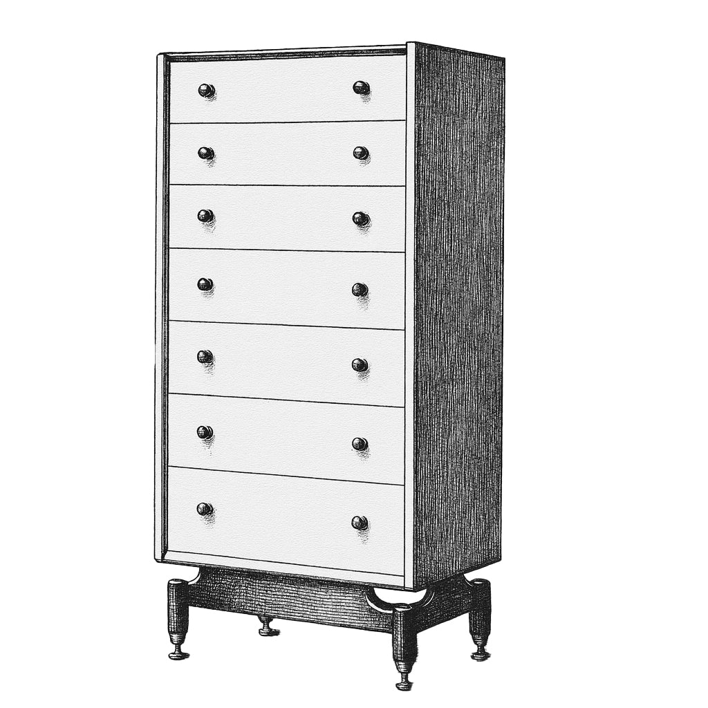 G-plan Chinese White 7 drawer chest (928)
