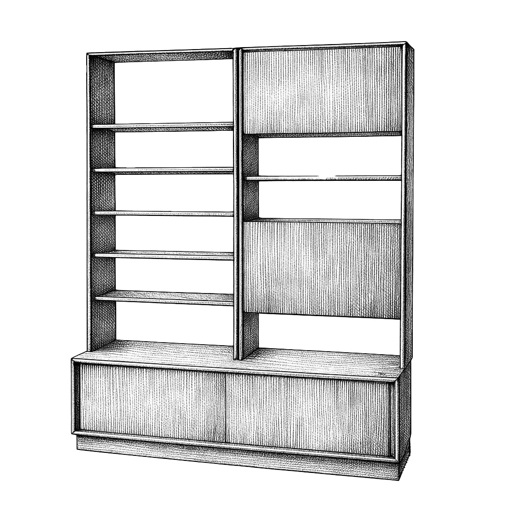 G-plan FormFive openbookcase (8791D) bookcase dropfront (8793D)