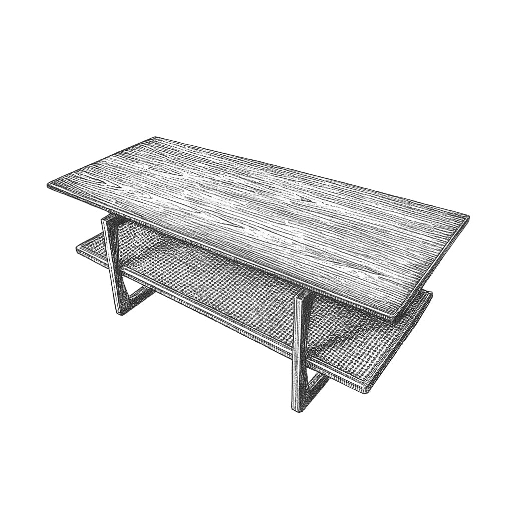 G-plan Quadrille Cane LongJohnOccasionalTable(3559D)