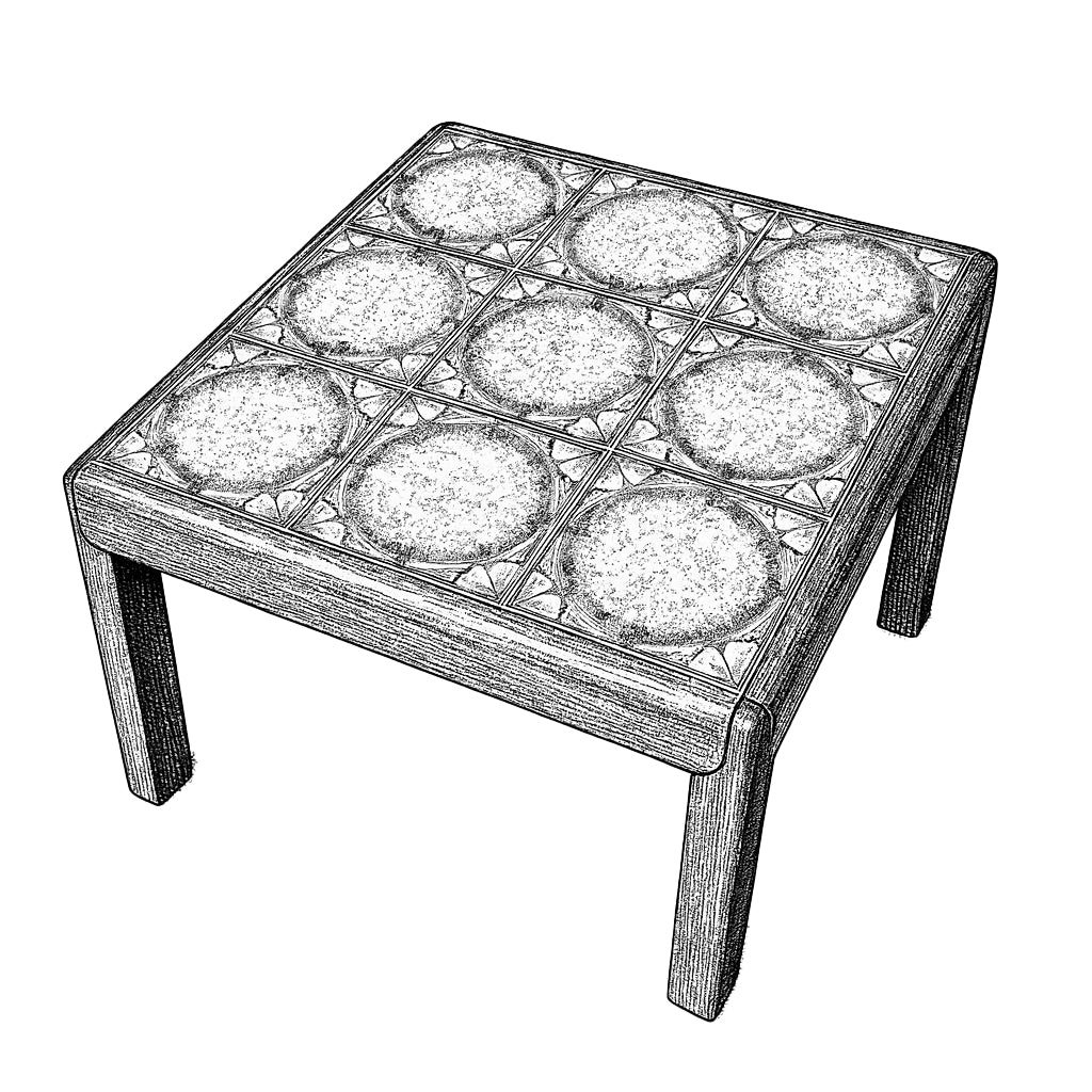 G-plan Tiletop tableSquare Table (3614D)
