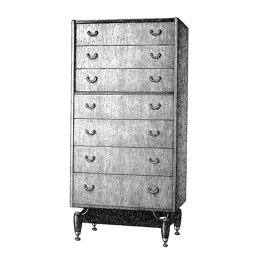 G-plan Tola&blackSeven-drawer chest(224)
