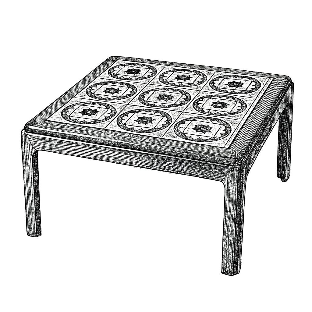 G-plan tiletop square coffeetable