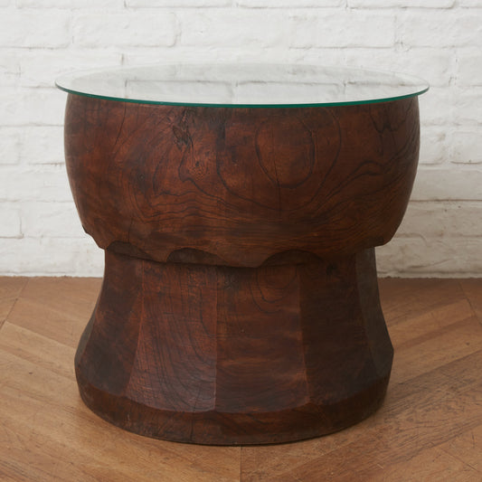 年代物 うす ガラス天板テーブル