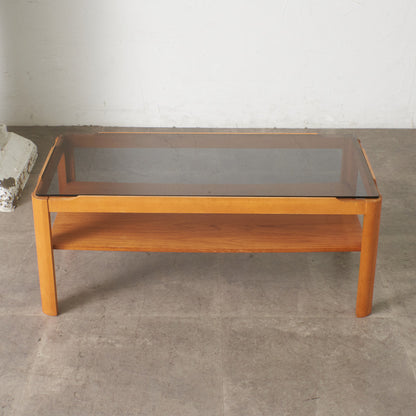 ヴィンテージ スモークガラストップ コーヒーテーブル