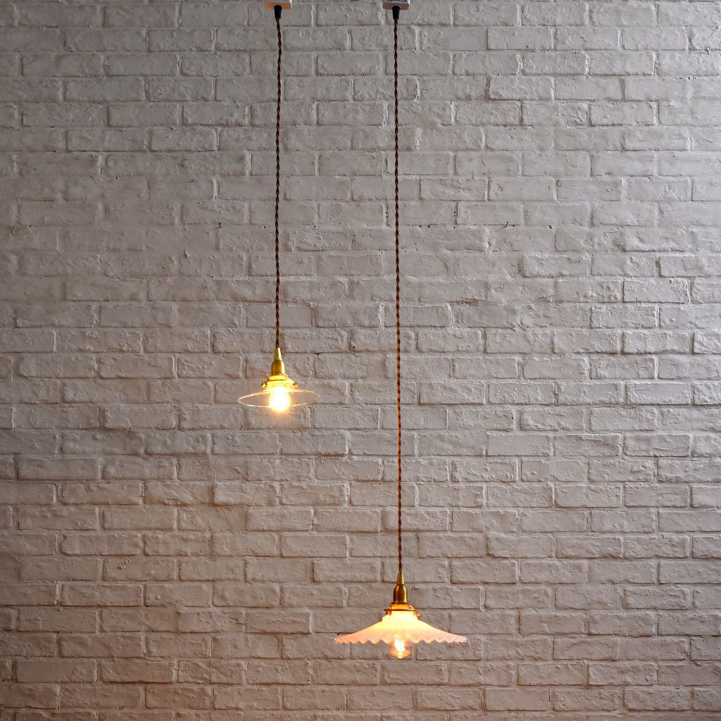 ミルクグラス フレンチフリル ペンダントライト