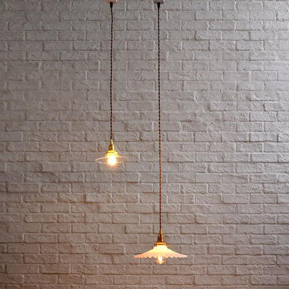 ミルクグラス フレンチフリル ペンダントライト