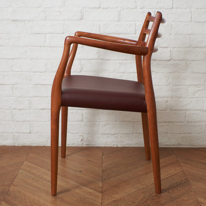 No.62 チェア (チェリー×本革) / 張替済