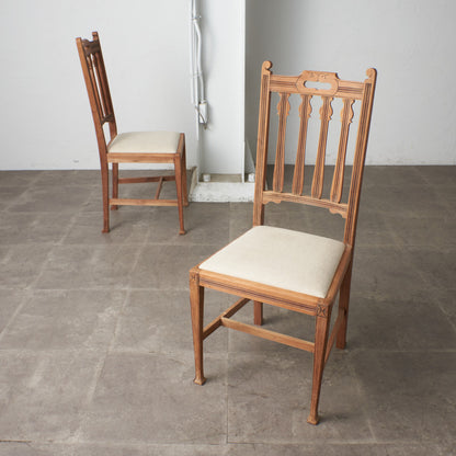 ストリップド加工 ダイニングチェア 2脚セット / 張替済