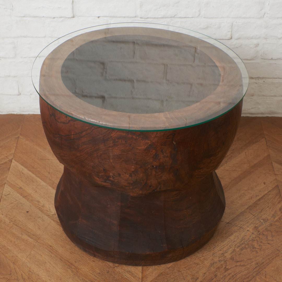 年代物 うす ガラス天板テーブル