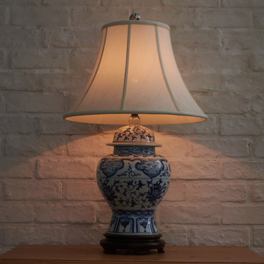 クラシック シノワズリースタイル 染付 テーブルランプ