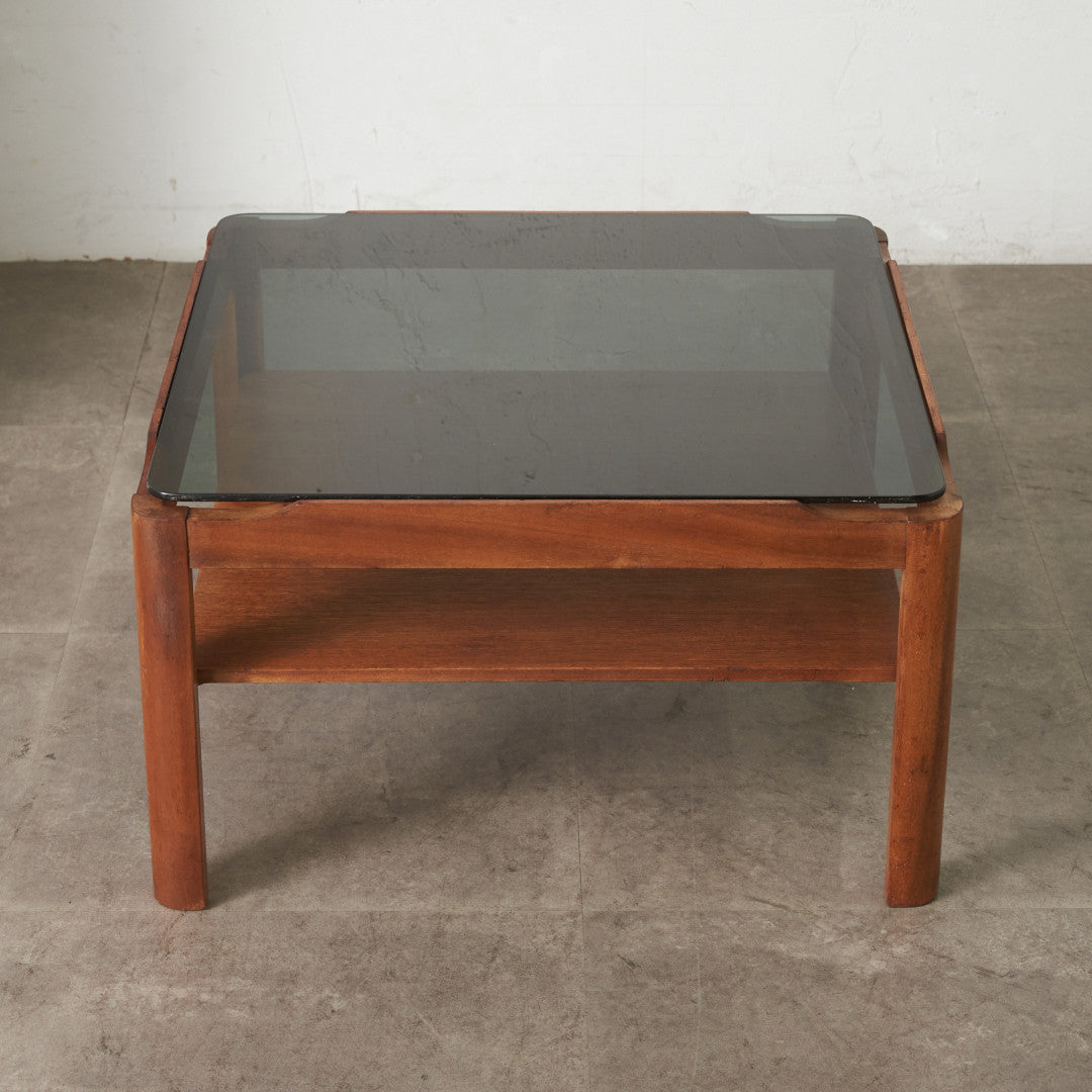 ヴィンテージ スモークガラストップ コーヒーテーブル