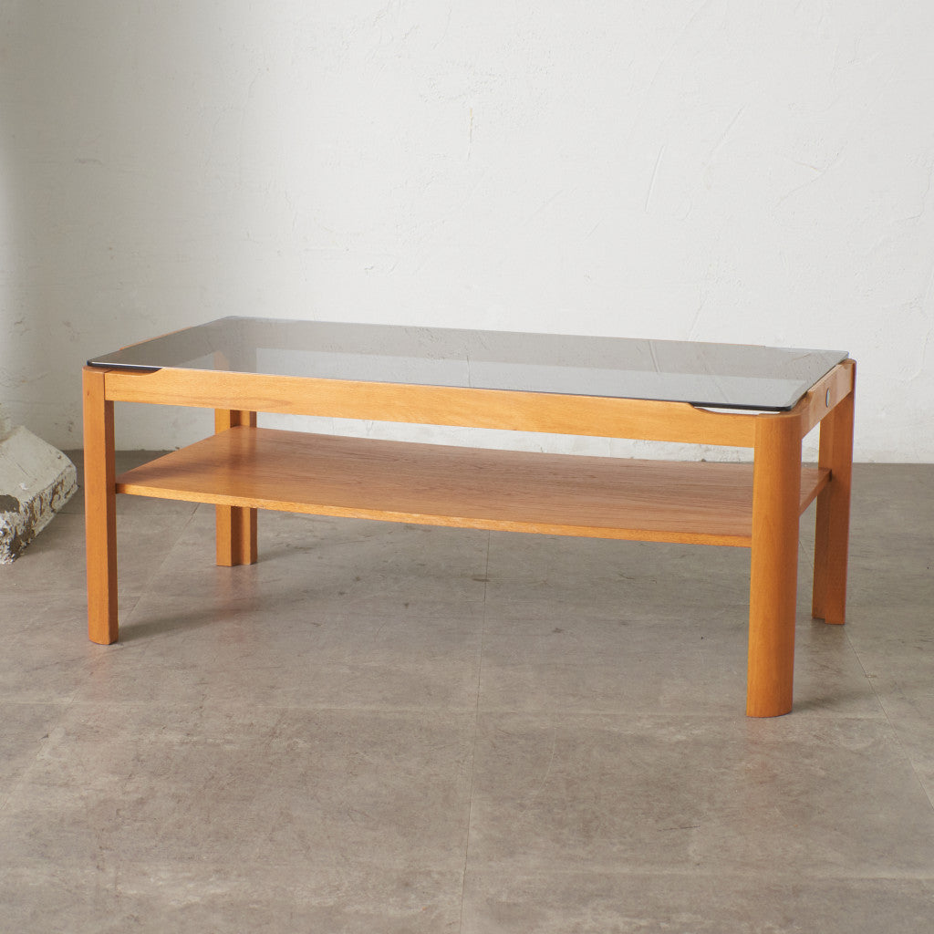 ヴィンテージ スモークガラストップ コーヒーテーブル