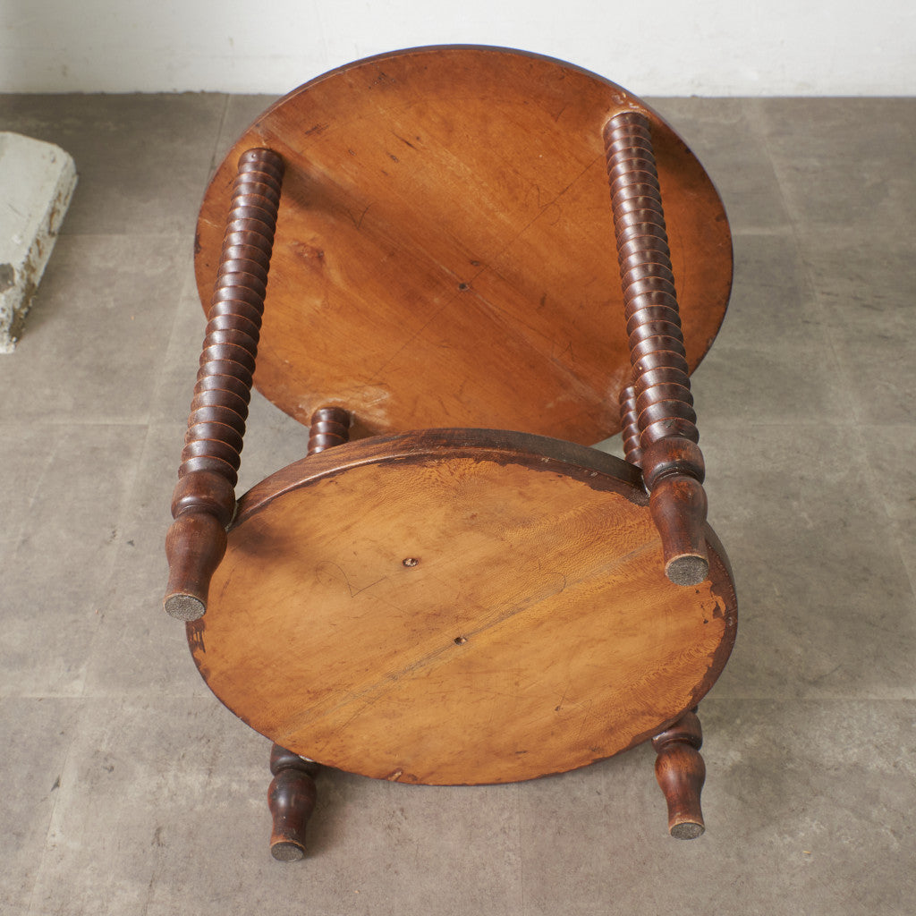 フランス アンティーク エルム材 サイドテーブル