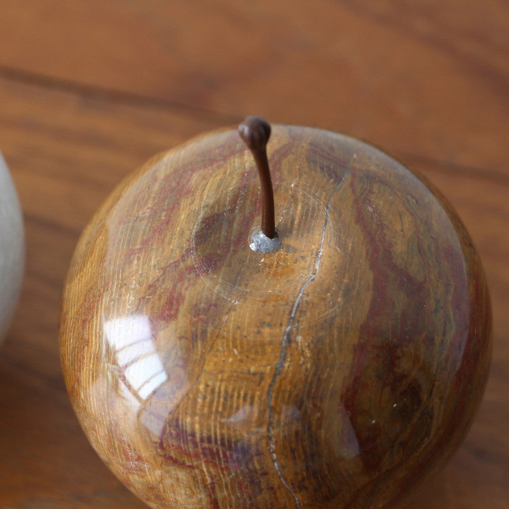 ストーンオブジェ Marble Apple ブラウン Large