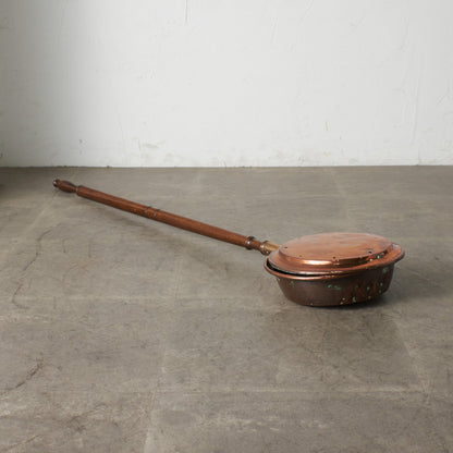 英国アンティーク 銅製 ベッドウォーミングパン