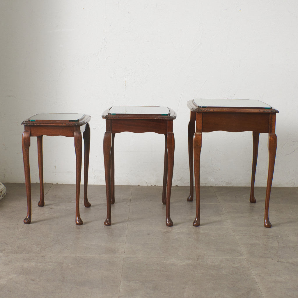 英国クラシック ガラストップ ネストテーブル – rocca rocca