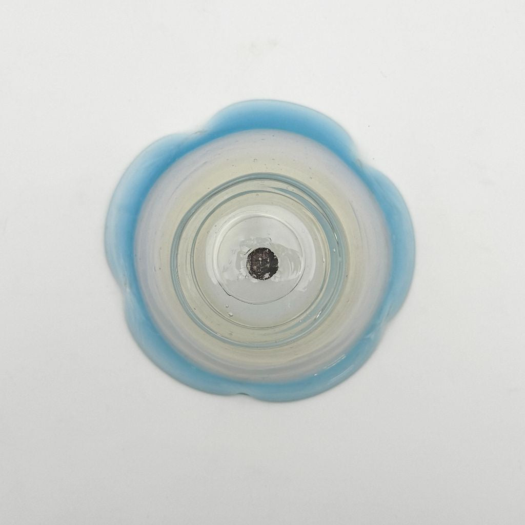 年代物 氷ガラス ボウル