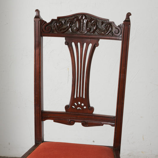 英国アンティーク エドワーディアン様式チェア / 張替済