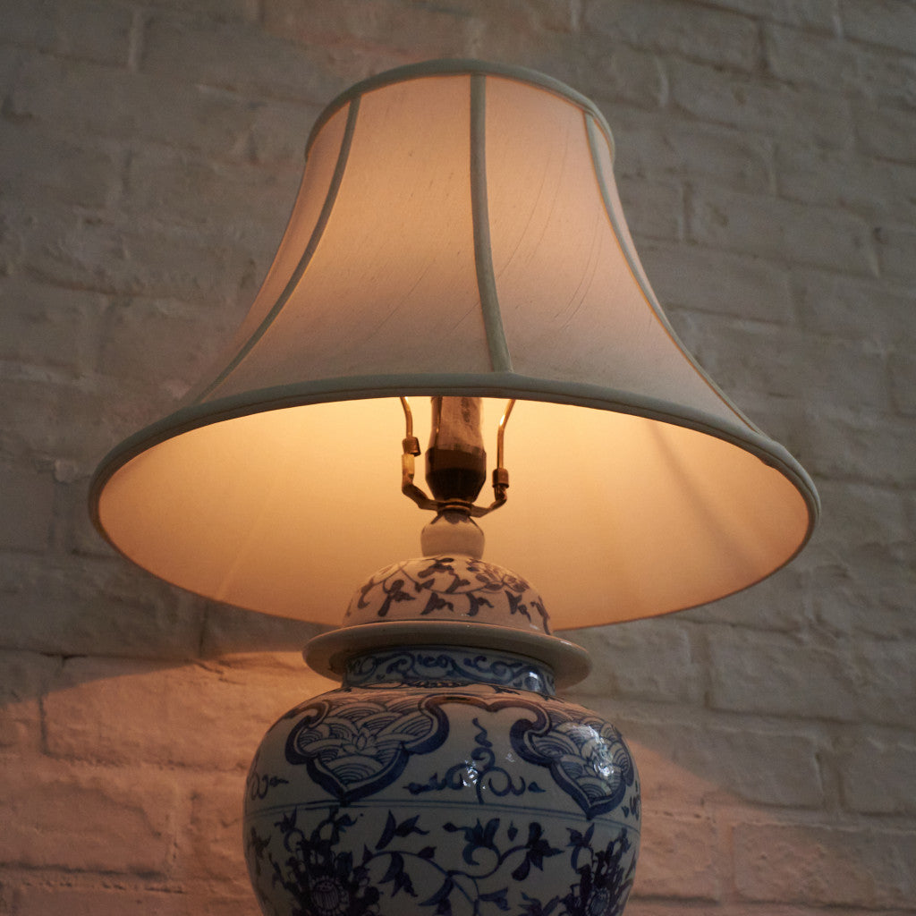 クラシック シノワズリースタイル 染付 テーブルランプ