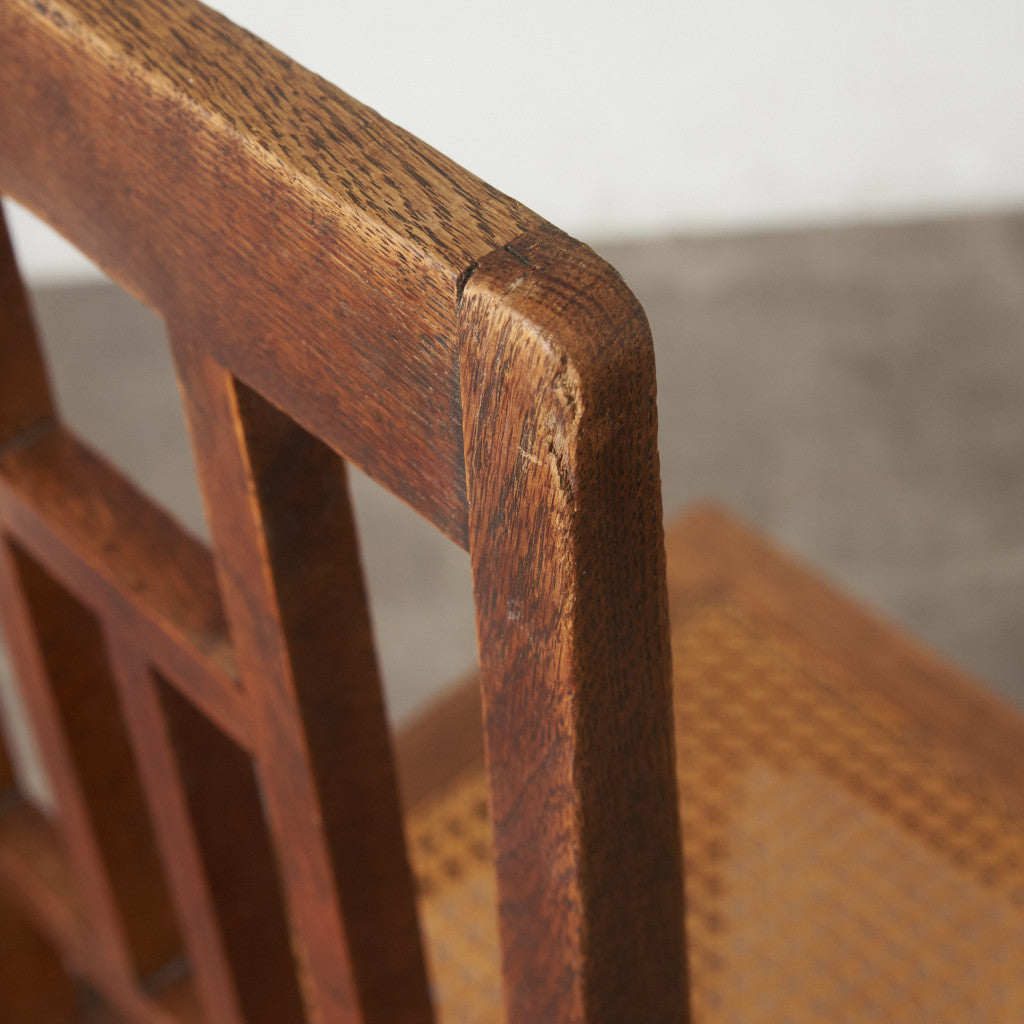 英国アンティーク 籐張りダイニングチェア