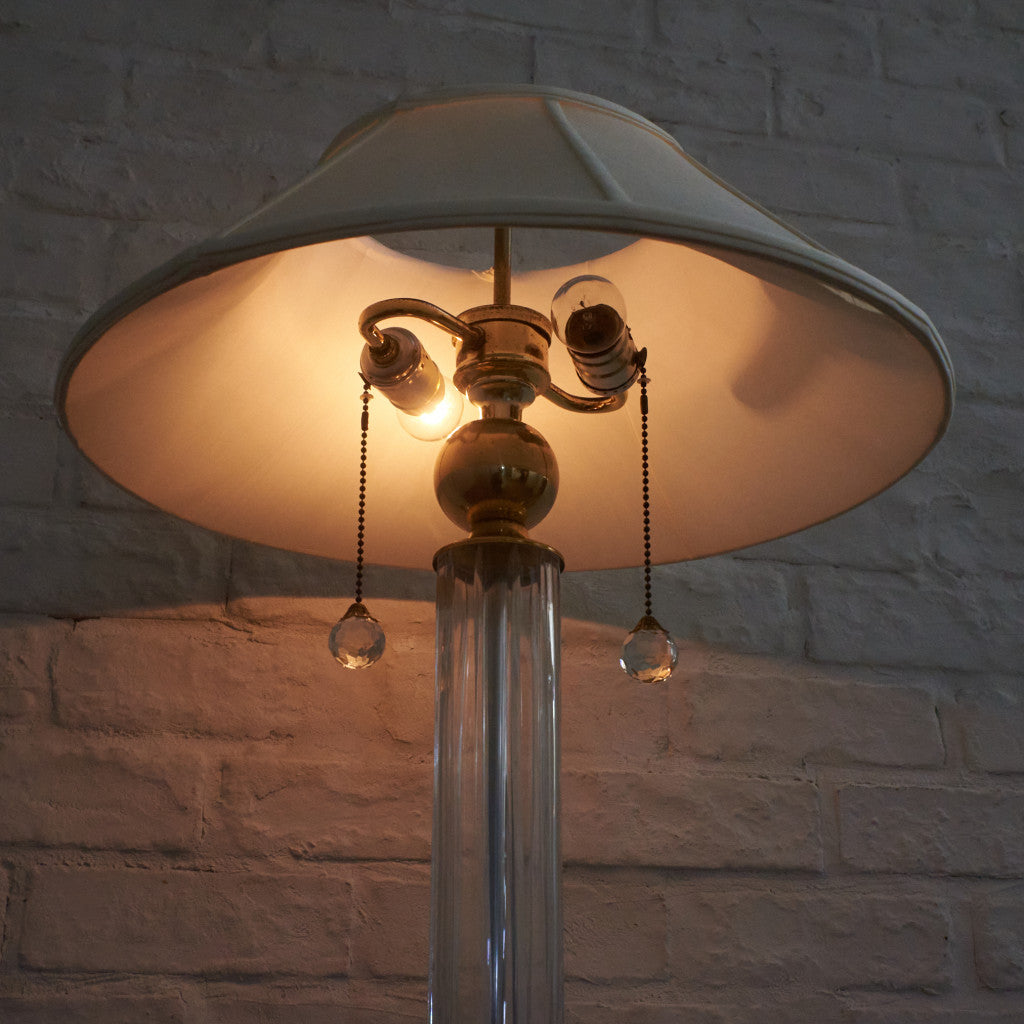 ハンガリー製 クリスタルガラス テーブルランプ