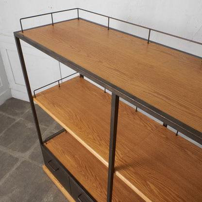 インダストリアル 金属x天然木 オープンシェルフ