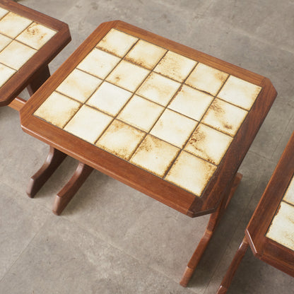 ヴィンテージ タイルトップ ネストテーブル (3585D)